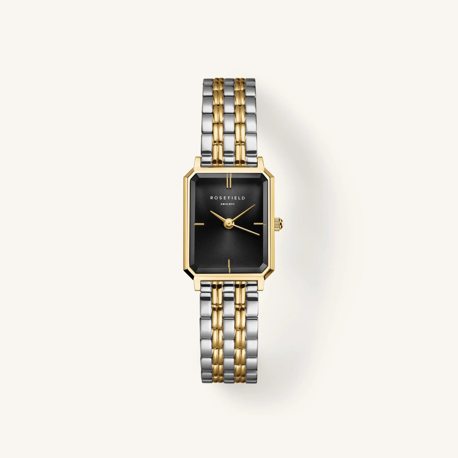 Rosefield Octagon Duotone Gold & Silver Watch - Black - Ireland
